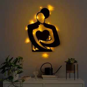 Decor de perete LED Wallxpert, metal, 70x52cm, Negru - Verificat A · Re-Bloom - Img 5