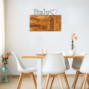 Decor de perete Re-Bloom, Italy, lemn/meta, maro/negru, 58 x 41 cm - Img 3