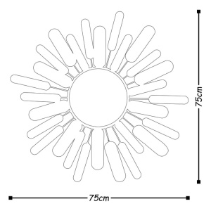Decor de perete Re-Bloom, metal, albastru/verde, 75 x 75 x 5 cm - Img 3