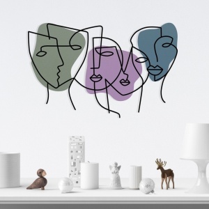 Decor de perete Re-Bloom, metal/lemn, multicolor, 70 x 50 cm - Img 3