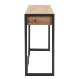 Denville masa consola 100x35x75 cm, 2 sertare, PAL/MDF, sine metalice cu rulmenti, stejar artisan/gri antracit - Verificat A · Re-Bloom - Img 4