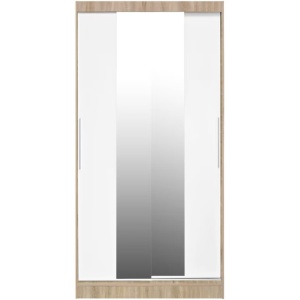 Dulap/Dressing KringX Fiona 100, usi glisante cu oglinda, 100x60x200 cm, culoare sonoma, Resigilat, Grad B