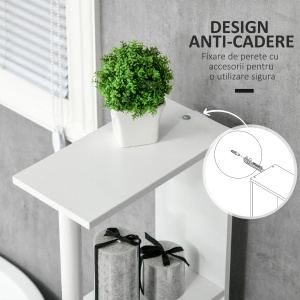 Dulap pentru baie cu 2 rafturi si 2 dulapuri Re-Bloom, MDF/PAL, 15.2x29.8x118 cm, 12 kg, alb - Verificat A · Re-Bloom - Img 5