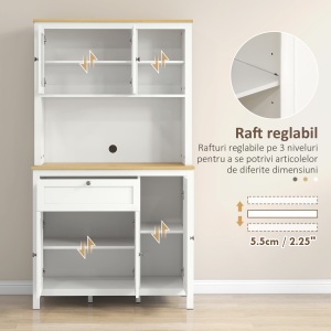 Dulap pentru bucatarie, MDF, alb/natur, 100 x 40 x 180 cm, Resigilat, Grad A - Img 5