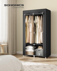 Dulap Songmics, metal/plastic/textil, negru, 86 x 45 x 167 cm, Resigilat, Grad A - Img 2