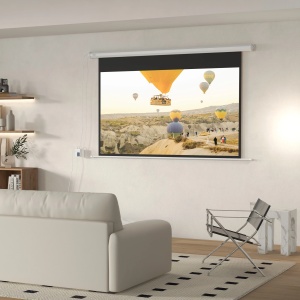 Ecran proiectie 4K HD Re-Bloom, plastic/metal, alb, 215 x 8 x 140 cm, Resigilat, Grad A - Img 4