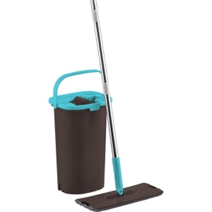 Galeata cu Storcator si Mop Orange Donkey, 2 Cuve Pentru Spalare si Uscare Fara Atingere, Laveta Inclusa, Negru/Albastru, Resigilat, Grad A