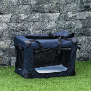 Geanta pentru caini cu 3 intrari Re-Bloom, panza Oxford/metal, albastru inchis/negru, 70 x 51 x 50 cm, Resigilat, Grad A - Img 3