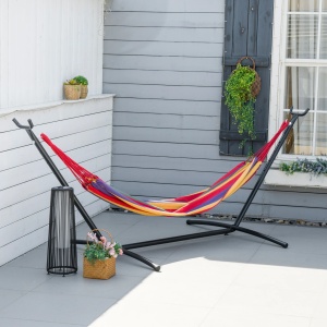 Hamac portabil cu suport otel/bumbac Re-Bloom, 285x118x110 cm, suprafata 200x150 cm, 150 kg, multicolor - Verificat A · Re-Bloom - Img 2