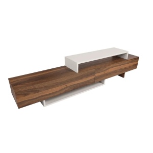 Hanah Home comoda TV living 180x41.7x29.5 cm, PAL 18mm, alb si tec, design scandinav - Verificat A · Re-Bloom - Img 5