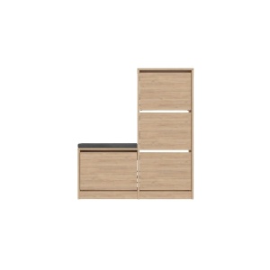 Hanah Home dulap de pantofi 105x26x118.5 cm, PAL 18mm, spatiu amplu de depozitare, stejar - Verificat A · Re-Bloom