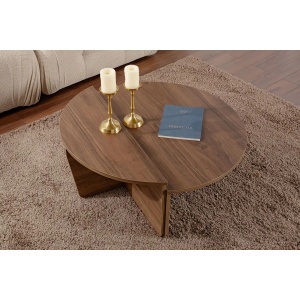 Hanah Home masuta de cafea, PAL melaminat, nuc, 90x60x30cm, Nuc - Verificat A · Re-Bloom - Img 6