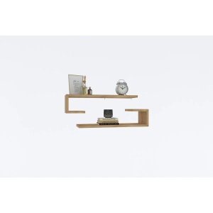 Hanah Home raft de perete, PAL melaminat 18mm, 60x19.6x15 cm, set 2 bucati, design scandinav, stejar safir - Verificat A · Re-Bloom - Img 4