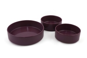 Hermia set 3 boluri ceramice, 14x14x5.5 cm, 520ml, antibacterian, rezistent termic/abraziune, mov - Verificat A · Re-Bloom - Img 1