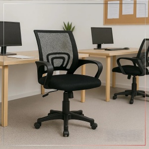 Kiwari Taro scaun birou ergonomic, spatar mesh, reglabil, baza nylon, Negru - Verificat A · Re-Bloom - Img 2