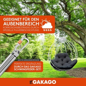 Lant pentru fotoliul suspendat Gakago, otel, argintiu, 100 cm - Img 4