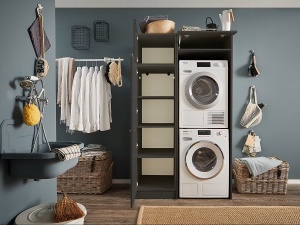 Laundreezy dulap superior baie 50x38x68 cm, 1 usa, PAL foliat antracit, compartiment 46x34x64 cm - Verificat A · Re-Bloom - Img 3