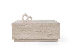 Lizbon masuta de cafea, PAL melaminat 18mm, 90x90x35.5 cm, picioare PAL, gri - Verificat A · Re-Bloom - Img 2