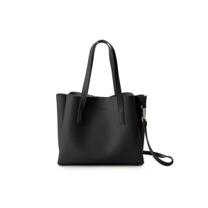 Lucky Bees geanta tote dama, piele polivinilica 100%, 32x13x27 cm, 2 buzunare interioare, curea 100cm, negru - Verificat A · Re-Bloom - Img 5