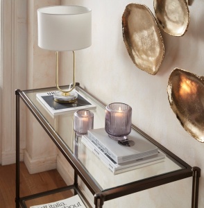 Masa tip consola Guido Maria Kretschmer Home&Living, metal/sticla, maro/transparent, 41 x 110 x 78,6 cm - Img 3