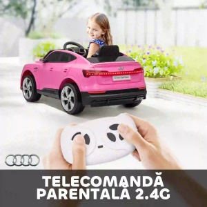 Masina electrica copii Re-Bloom, 12V 4.5AH, PP/otel, 108x60x47 cm, telecomanda, muzica, 3-5 km/h, autonomie 45 min, varsta 3-5 ani, 25 kg, roz - Verificat A · Re-Bloom - Img 5