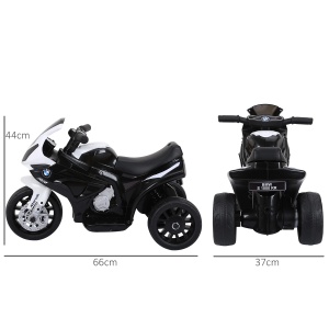 Motocicleta electrica BMW pentru copii, baterie 6V, polipropilena/otel, negru/alb, 66 x 37 x 44 cm, Resigilat, Grad A - Img 3