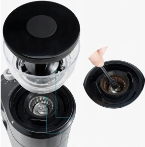 Navaris rasnita electrica cafea cu bavura conica, ABS/otel inoxidabil, 18x12.5x28 cm, discuri slefuit inox, argintiu/negru - Verificat A · Re-Bloom - Img 3