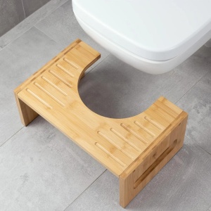 Navaris scaunel WC din bambus, suport picioare, antiderapant, 43.5x28x18.3cm, Maro - Verificat A · Re-Bloom - Img 6