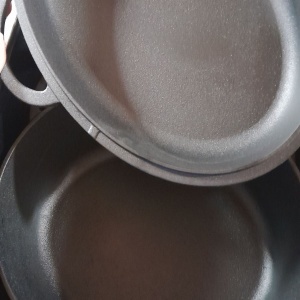 Oala cu capac Steinzeitwerk din fonta, 6 l, 2in1, pentru cuptor, plita, gaz, electric, cu inductie, ovala, 35x25x17 cm, Negru, Resigilat, Grad A - Img 5