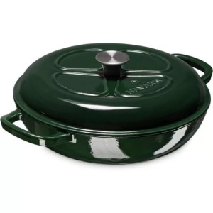 Oala emailata antiaderenta din fonta Navaris pentru plite/cuptoare - 29,5 cm - 3,5 L - Verde, Resigilat, Grad A