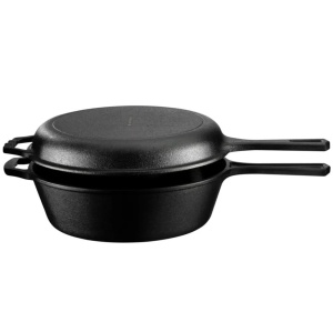 Oala fonta Navaris, 3.6L, 42.6x26.4x11.7 cm, capac dual si manere, negru, Resigilat, Grad A