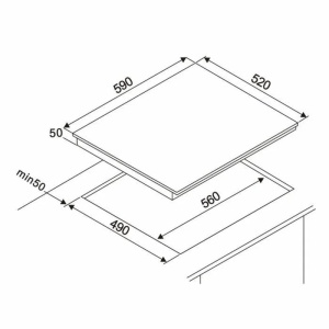 Oceanic plita cu inductie vitroceramica incorporata 59x52 cm, 4 zone independente, stecher european, neagra - Verificat A · Re-Bloom - Img 5