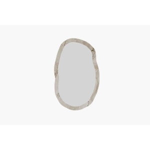 Oglinda perete 52x86x2.2 cm, rama MDF 100%, stil contemporan, efes si marmura/natur - Verificat A · Re-Bloom