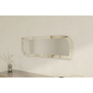 Oglinda perete verticala 40x120x2.2 cm, rama MDF 100%, stil contemporan, gri/efes si marmura - Verificat A · Re-Bloom - Img 5