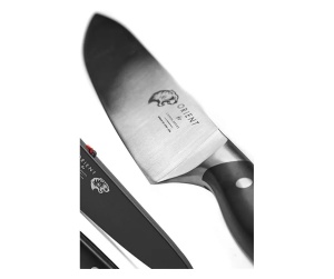 Orient Carbon Series set 3 cutite bucatarie, otel inoxidabil german X50 Ultra+ 56HRC, cutit bucatar 20cm + utilitar 15cm + legume 9.5cm, capace protectie incluse, negru - Verificat B · Re-Bloom - Img 4