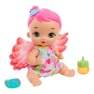 Papusa, Mattel, My Garden Baby Flamingo, Multicolor, Resigilat, Grad A - Img 2