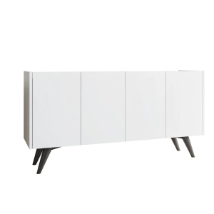 Petra Design comoda living 150x40x76 cm, PAL 18mm, spatiu depozitare, stil contemporan, alb - Verificat A · Re-Bloom