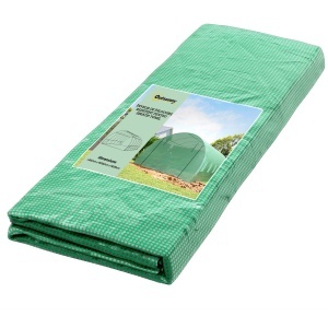 Prelata pentru sera Re-Bloom, PE, 6x3x2 m, 12 ferestre, usa rulanta 2x1.6 m, margini incluse, verde - Verificat A · Re-Bloom