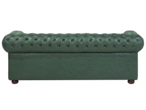 Produs Resigilat Canapea Chesterfield 3 locuri Re-Bloom, piele ecologica/eucalipt/stejar, 195x76x70 cm, arcuri sinuoase, spuma, 250 kg/persoana, verde - Verificat A - Img 5