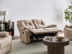 Produs Resigilat Canapea extensibila 2 locuri Re-Bloom Bergen, textil/placaj/fier, 149x72x101 cm, spuma 22cm, extensie manuala, 150 kg/persoana, bej - Verificat A - Img 3