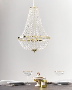 Produs Resigilat Candelabru Re-Bloom Diamante, fier/sticla acrilica, 40x40x110 cm, 2 lumini E14 max 40W, 230V, IP20, bec neinclus, auriu - Verificat A - Img 6