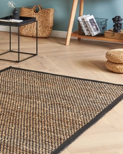 Produs Resigilat Covor Re-Bloom Gerce, iuta/bumbac/piele, 140x200 cm, design atemporal, maro/negru - Verificat A - Img 6