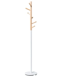 Produs Resigilat Cuier Re-Bloom Auburn, lemn de pin/otel, 6 agatatori, 29x29x170 cm, alb/natur - Verificat A