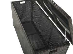 Produs Resigilat Cutie de depozitare Re-Bloom Modena 126x46x63 cm, 290L, ratan sintetic PE, cadru otel electrostatic, rezistenta UV, maro - Verificat A - Img 4