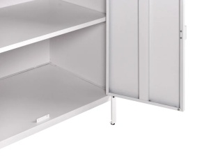 Produs Resigilat Dulap bucatarie exterior cu chiuveta Re-Bloom Vilama, otel/inox, 80x50x90 cm, bazin 38x33x18 cm, robinet inclus, alb/argintiu - Verificat A - Img 5
