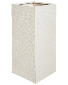 Produs Resigilat Ghiveci patrat Re-Bloom Dion, argila fibroasa/fibra sticla, 26x26x60 cm, 33L, 7 kg, orificiu drenaj, bej deschis - Verificat A - Img 5