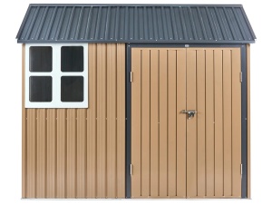 Produs Resigilat Magazie de depozitare Re-Bloom Nocciano, otel/sintetic, 248x161x218 cm, rezistenta UV, maro/negru - Verificat A - Img 5