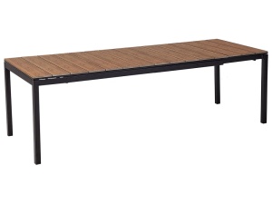 Produs Resigilat Masa extensibila de gradina Re-Bloom Tofane, lemn/plastic/aluminiu, 198-248x90x77 cm, 8 persoane, 160 kg, negru/maro - Verificat A