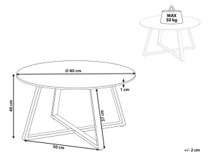 Produs Resigilat Masuta de cafea Re-Bloom Ivins, ceramica/fier, 80x80x40 cm, 50 kg, bej/alb/negru - Verificat A - Img 4