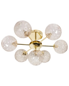 Produs Resigilat Plafoniera Re-Bloom Anadyr, sticla/metal, 52x52x28 cm, 7 lumini G9 max 25W, 230V, bec neinclus, auriu - Verificat A - Img 5